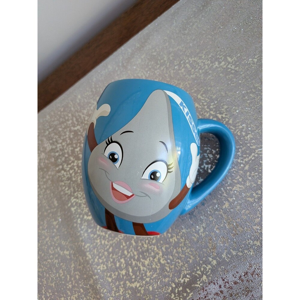 Hershey's Chocolate World Kisses Blue Silver Kiss Coffee Mug Hershey Park 18 oz
